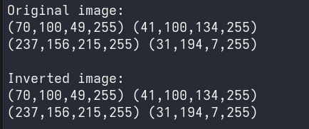 Failed color inversion output