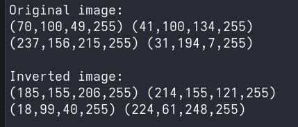 Successful color inversion output