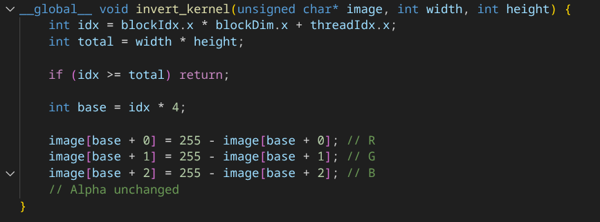 Color inversion kernel source code